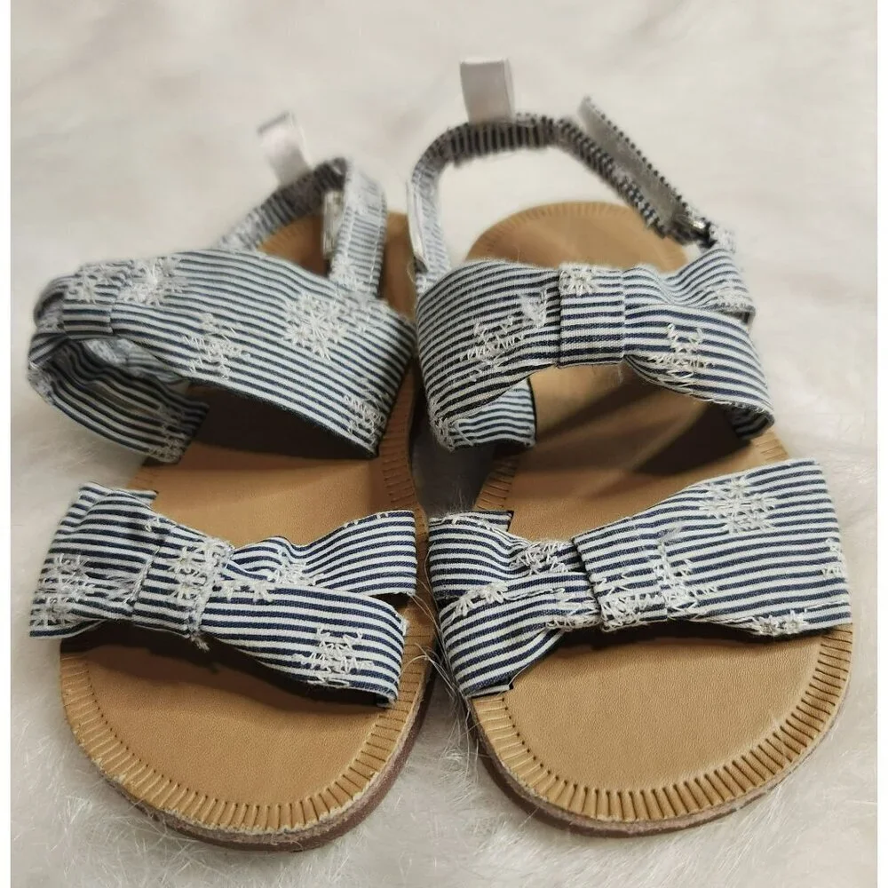 OshKosh B'Gosh Baby Girl 6M Pinstripe Floral Sandals